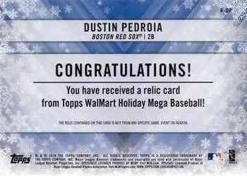 2018 Topps Holiday - Relics #R-DP Dustin Pedroia Back