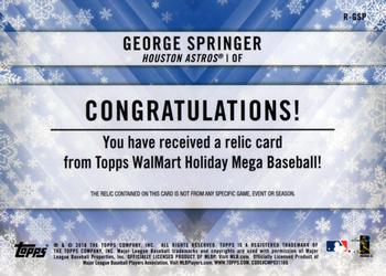 2018 Topps Holiday - Relics #R-GSP George Springer Back