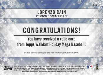 2018 Topps Holiday - Relics #R-LC Lorenzo Cain Back