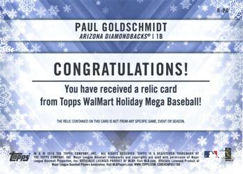 2018 Topps Holiday - Relics #R-PG Paul Goldschmidt Back