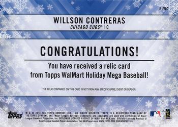 2018 Topps Holiday - Relics #R-WC Willson Contreras Back