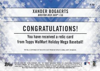 2018 Topps Holiday - Relics #R-XB Xander Bogaerts Back