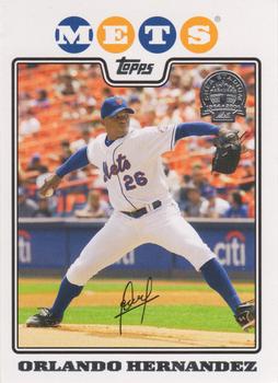 2008 Topps New York Mets - Last Year at Shea Stamp #NYM6 Orlando Hernandez Front