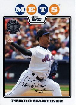 2008 Topps New York Mets - Last Year at Shea Stamp #NYM7 Pedro Martinez Front