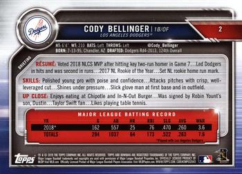2019 Bowman #2 Cody Bellinger Back