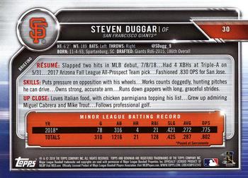 2019 Bowman #30 Steven Duggar Back