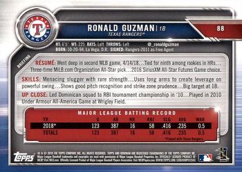 2019 Bowman #88 Ronald Guzman Back