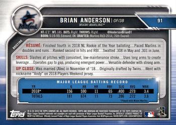2019 Bowman #91 Brian Anderson Back