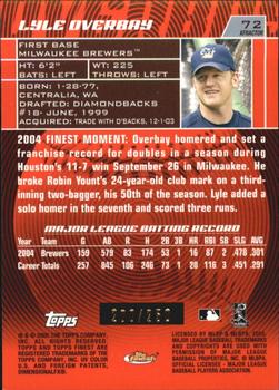 2005 Finest - X-Fractors #72 Lyle Overbay Back