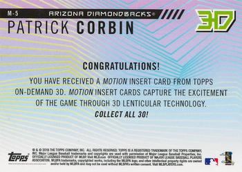 2018 Topps On-Demand 3D - Motion #M-5 Patrick Corbin Back