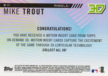 2018 Topps On-Demand 3D - Motion #M-11 Mike Trout Back