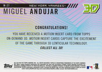 2018 Topps On-Demand 3D - Motion #M-27 Miguel Andujar Back