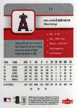 2006 Fleer #11 Orlando Cabrera Back