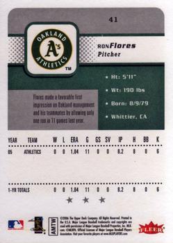 2006 Fleer #41 Ron Flores Back