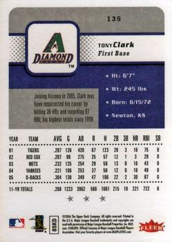 2006 Fleer #135 Tony Clark Back