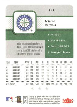 2006 Fleer #181 Ichiro Back