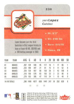 2006 Fleer #236 Javy Lopez Back