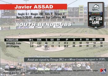 2018 Grandstand Midwest League All-Stars #NNO Javier Assad Back