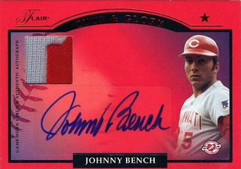 2005 Flair - Cuts and Glory Patch #CGR-JB Johnny Bench Front