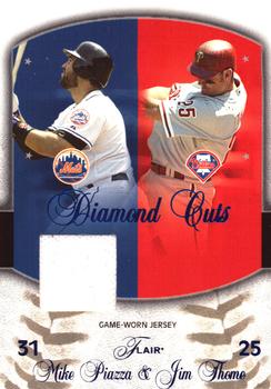 2005 Flair - Diamond Cuts Jersey Blue Foil #DC-MP2 Mike Piazza / Jim Thome Front