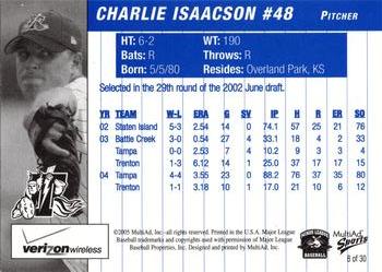2005 MultiAd Trenton Thunder #8 Charlie Isaacson Back