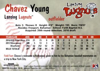 2018 Grandstand Lansing Lugnuts #NNO Chavez Young Back