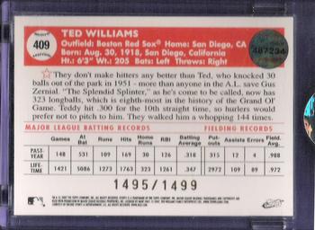 2007 Topps eTopps Cards That Never Were #409 Ted Williams Back