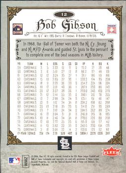 2006 Fleer Greats of the Game #12 Bob Gibson Back
