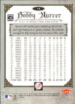 2006 Fleer Greats of the Game #14 Bobby Murcer Back
