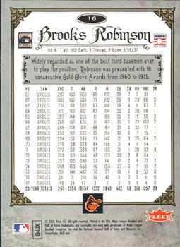 2006 Fleer Greats of the Game #16 Brooks Robinson Back