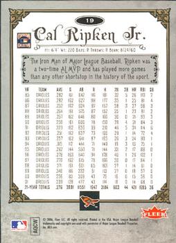 2006 Fleer Greats of the Game #19 Cal Ripken Jr. Back