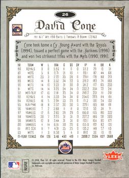 2006 Fleer Greats of the Game #26 David Cone Back