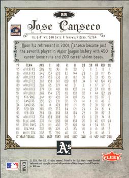 2006 Fleer Greats of the Game #55 Jose Canseco Back