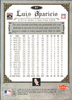 2006 Fleer Greats of the Game #61 Luis Aparicio Back