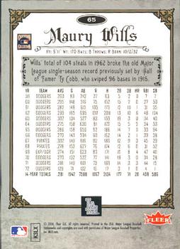 2006 Fleer Greats of the Game #65 Maury Wills Back