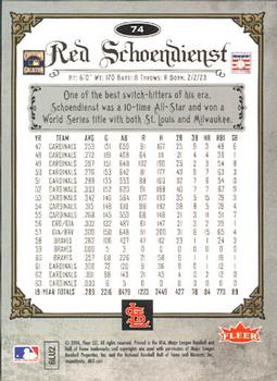 2006 Fleer Greats of the Game #74 Red Schoendienst Back