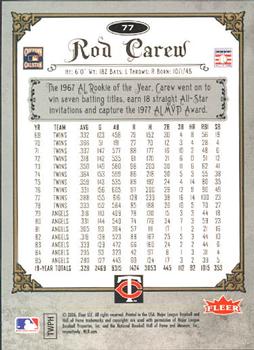 2006 Fleer Greats of the Game #77 Rod Carew Back