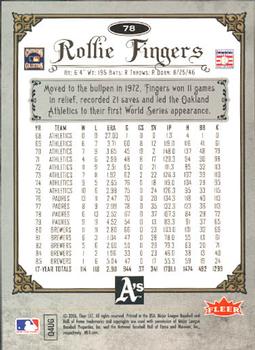 2006 Fleer Greats of the Game #78 Rollie Fingers Back