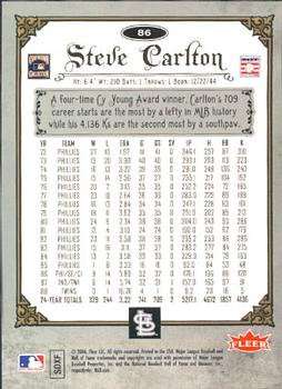2006 Fleer Greats of the Game #86 Steve Carlton Back