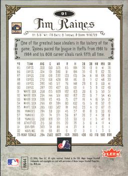 2006 Fleer Greats of the Game #91 Tim Raines Back