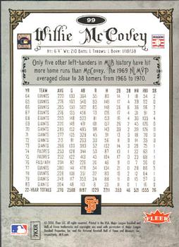 2006 Fleer Greats of the Game #99 Willie McCovey Back