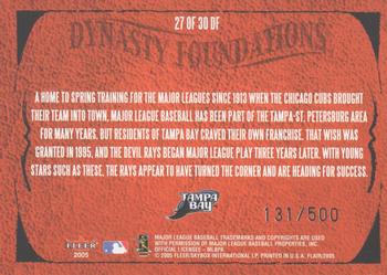 2005 Flair - Dynasty Foundations #27DF Aubrey Huff / Carl Crawford / Rocco Baldelli / Scott Kazmir / B.J. Upton Back