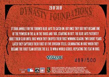2005 Flair - Dynasty Foundations #29DF Paul Molitor / Roy Halladay / Vernon Wells / Orlando Hudson / Alex Rios Back