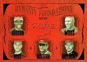 2005 Flair - Dynasty Foundations #29DF Paul Molitor / Roy Halladay / Vernon Wells / Orlando Hudson / Alex Rios Front