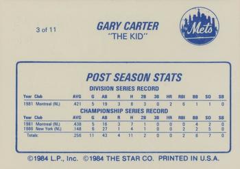 1988 Star Gary Carter #3 Gary Carter Back