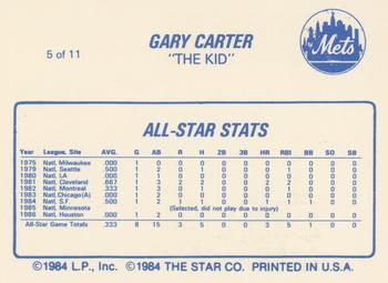 1988 Star Gary Carter #5 Gary Carter Back