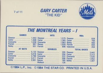 1988 Star Gary Carter #7 Gary Carter Back