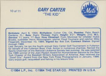 1988 Star Gary Carter #10 Gary Carter Back
