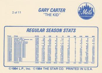 1988 Star Gary Carter - Glossy #2 Gary Carter Back
