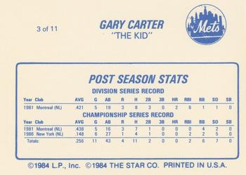 1988 Star Gary Carter - Glossy #3 Gary Carter Back